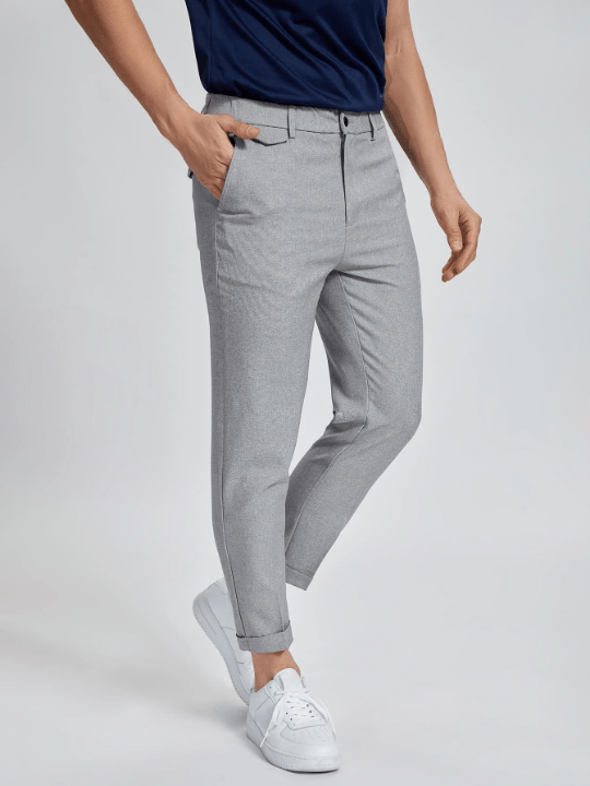 Manfinity Mode Men Solid Zipper Fly Pants - Lolli World Marketplace