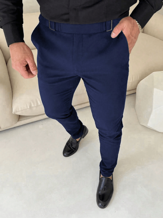 Manfinity Mode Men's Solid Color Slim Fit Pants - Lolli World Marketplace