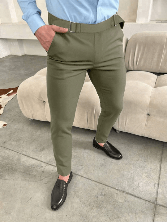 Manfinity Mode Solid Color Slim Fit Men's Pants - Lolli World Marketplace
