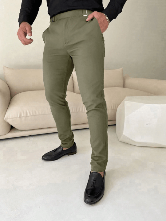 Manfinity Mode Solid Color Slim Fit Men's Pants - Lolli World Marketplace