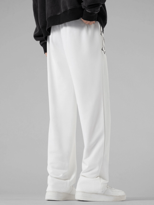 Manfinity Sporsity Loose Fit Men's Letter Print Drawstring Waist Sweatpants - Lolli World Marketplace