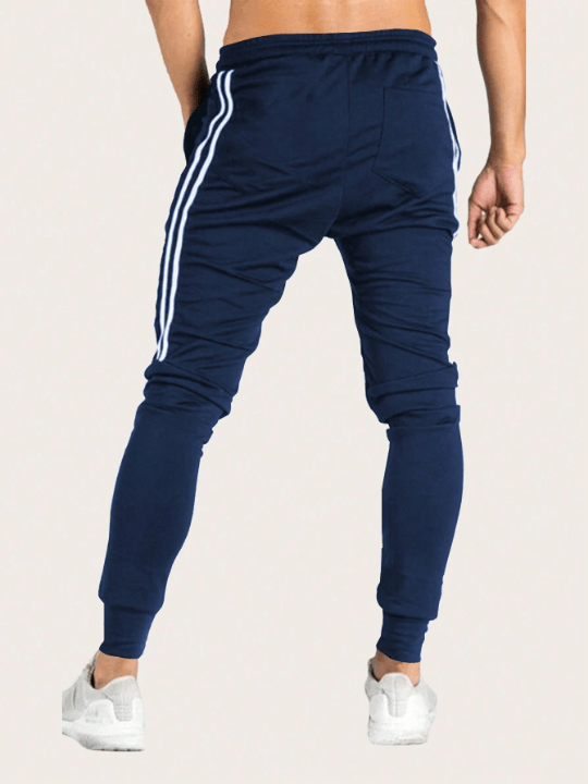 Manfinity Sporsity Loose - Fitting Men's Drawstring Waist Side Decor Belted Long Pants - Lolli World Marketplace