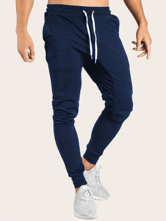 Manfinity Sporsity Loose - Fitting Men's Drawstring Waist Side Decor Belted Long Pants - Lolli World Marketplace