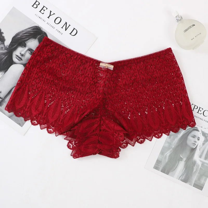 Meet'r Amazing Sexy Panties Women Mid Waist Lace Thongs And G Strings Underwear High - quality Lingerie Hollow Out Transparent Int