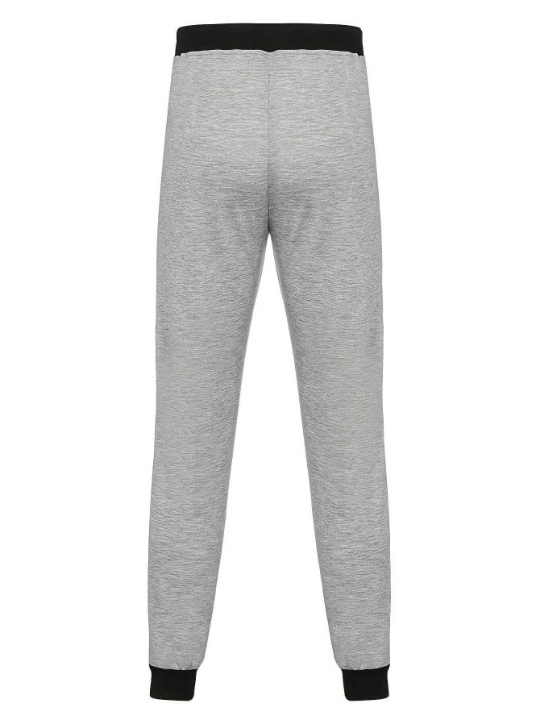 Men Contrast Panel Drawstring Waist Sweatpants - Lolli World Marketplace