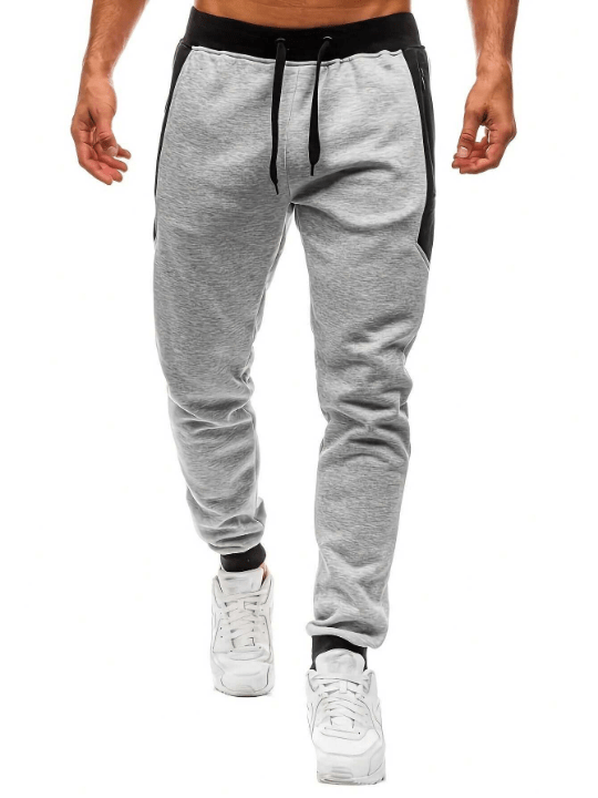 Men Contrast Panel Drawstring Waist Sweatpants - Lolli World Marketplace