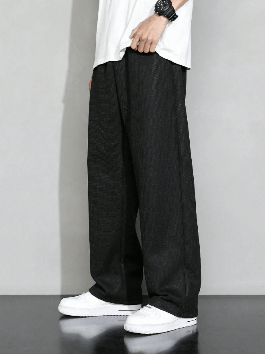 Men Drawstring Waist Straight Leg Pants - Lolli World Marketplace