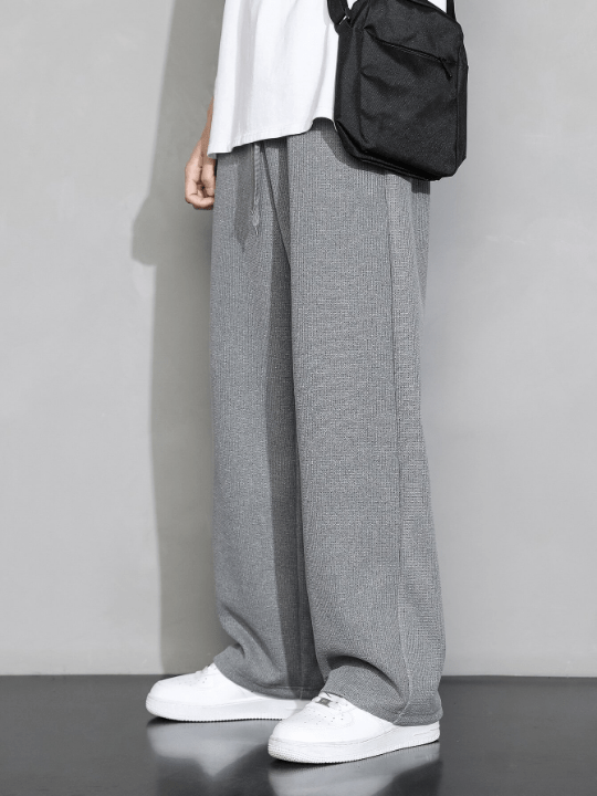Men Drawstring Waist Straight Leg Pants - Lolli World Marketplace