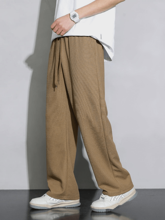 Men Drawstring Waist Straight Leg Pants - Lolli World Marketplace