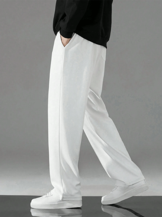 Men Drawstring Waist Straight Leg Pants - Lolli World Marketplace