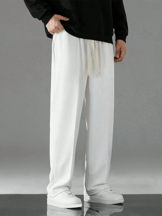 Men Drawstring Waist Straight Leg Pants - Lolli World Marketplace