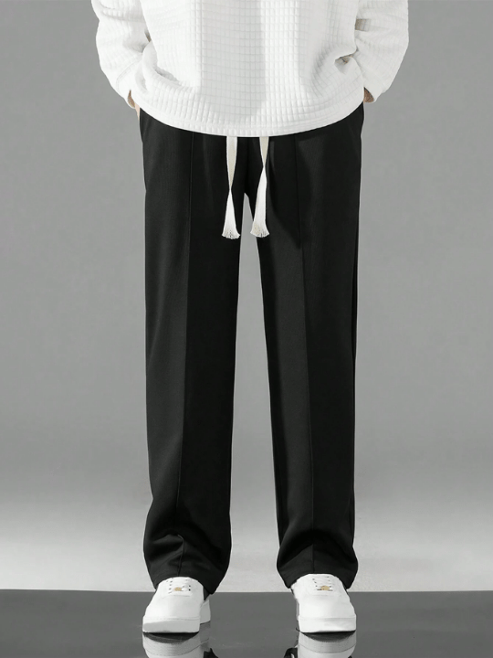 Men Drawstring Waist Straight Leg Pants - Lolli World Marketplace