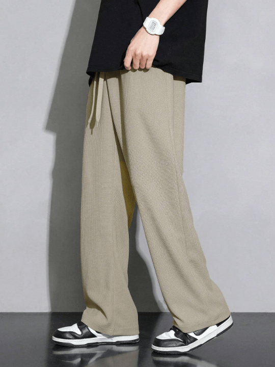 Men Drawstring Waist Straight Leg Pants - Lolli World Marketplace