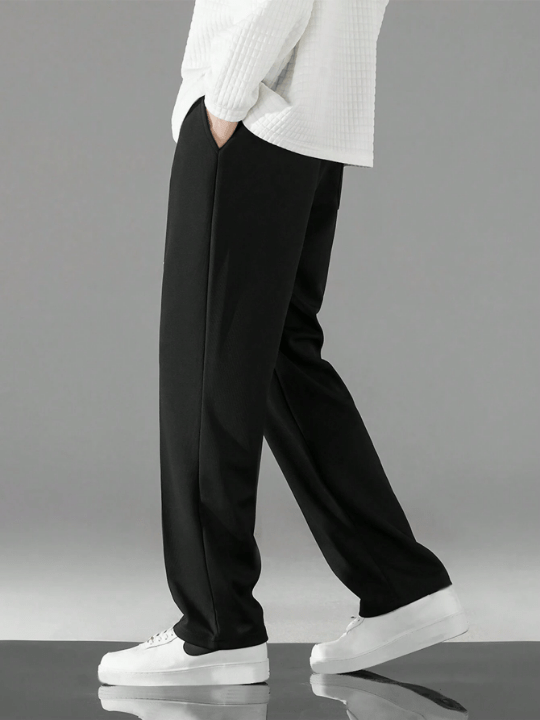Men Drawstring Waist Straight Leg Pants - Lolli World Marketplace
