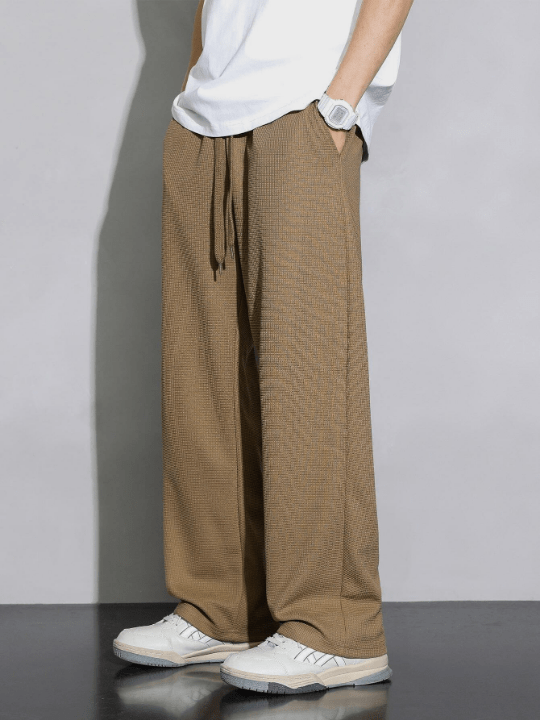 Men Drawstring Waist Straight Leg Pants - Lolli World Marketplace