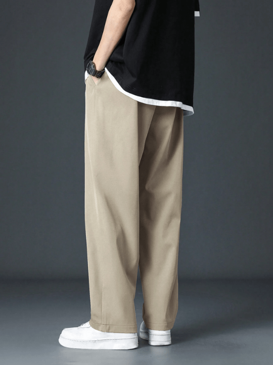 Men Drawstring Waist Straight Leg Pants - Lolli World Marketplace