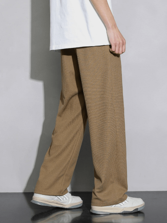 Men Drawstring Waist Straight Leg Pants - Lolli World Marketplace