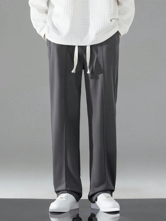 Men Drawstring Waist Straight Leg Pants - Lolli World Marketplace