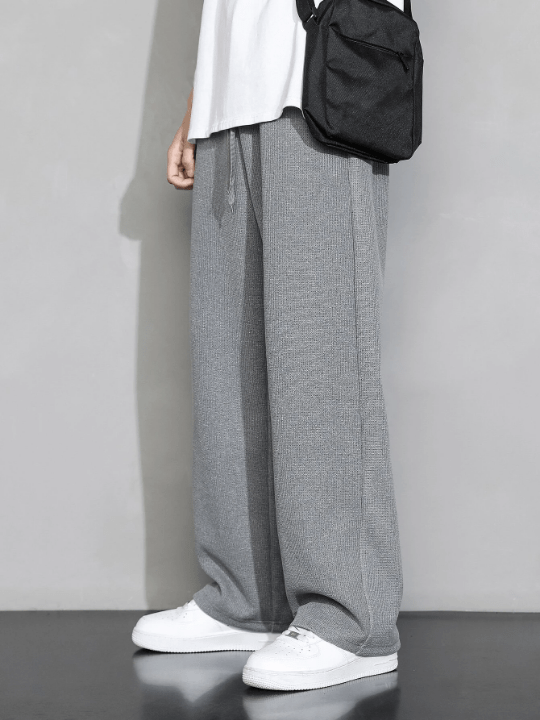 Men Drawstring Waist Straight Leg Pants - Lolli World Marketplace
