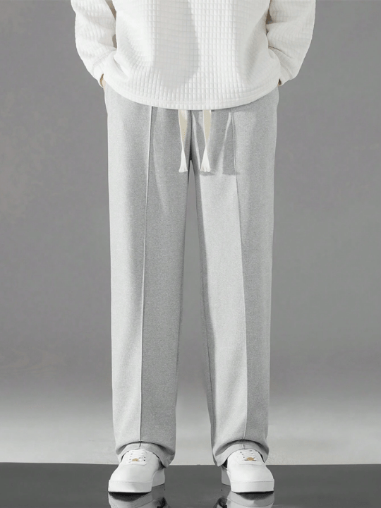 Men Drawstring Waist Straight Leg Pants - Lolli World Marketplace
