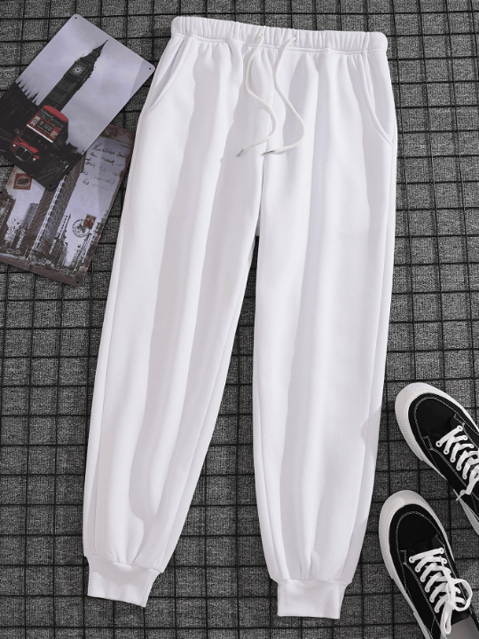 Men Drawstring Waist Thermal Lined Sweatpants - Lolli World Marketplace