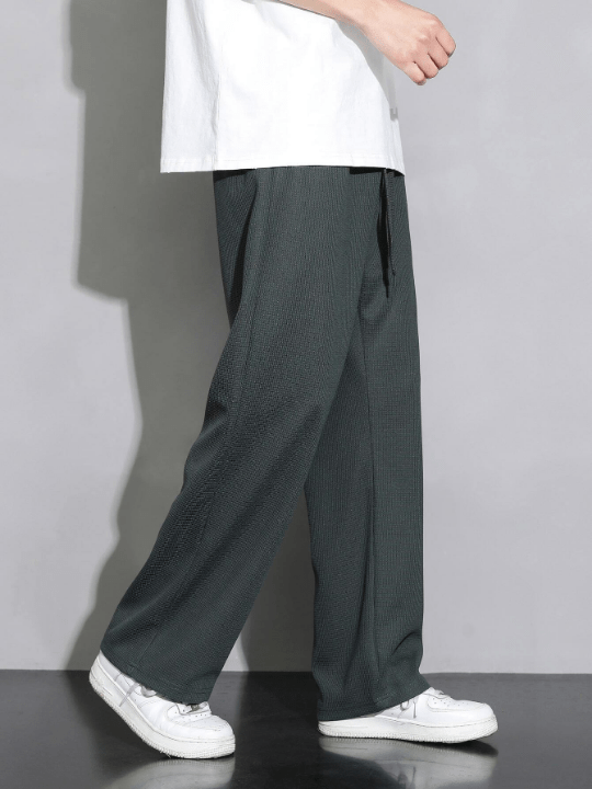 Men Drawstring Waist Wide Leg Pants - Lolli World Marketplace