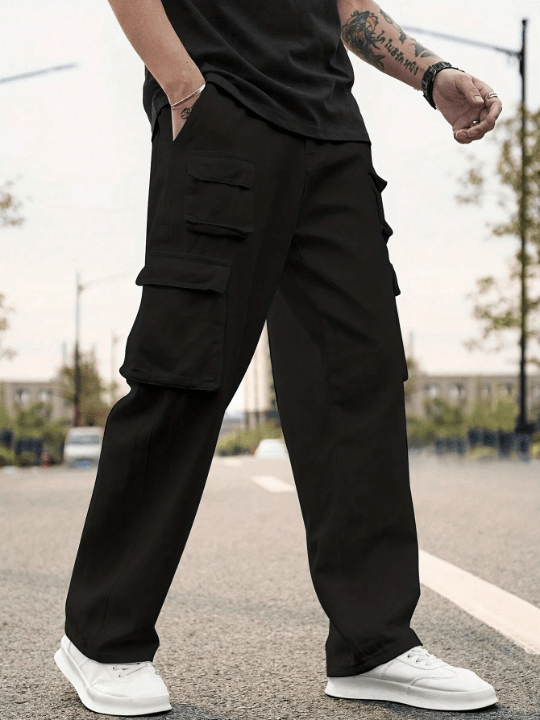 Men Flap Pocket Side Cargo Pants - Lolli World Marketplace