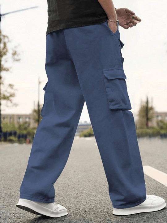 Men Flap Pocket Side Cargo Pants - Lolli World Marketplace