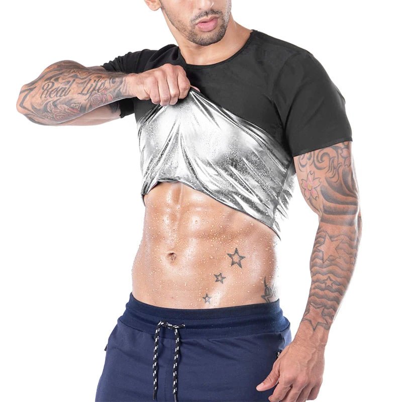 Men Sauna Suit Heat Trapping Shapewear Sweat Body Shaper Vest Slimmer Saunasuits Compression Thermal Top Fitness Workout Shirt