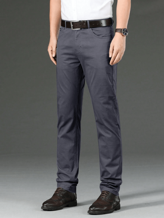 Men Slant Pocket Straight Leg Pants Without Belt - Lolli World Marketplace