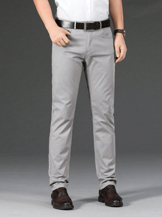 Men Slant Pocket Straight Leg Pants Without Belt - Lolli World Marketplace