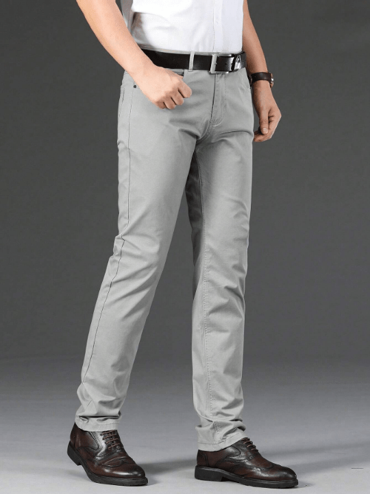 Men Slant Pocket Straight Leg Pants Without Belt - Lolli World Marketplace