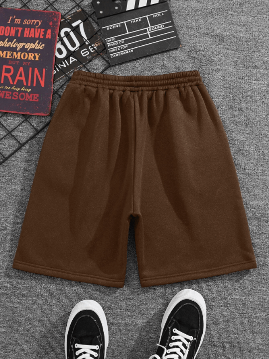Men Solid Drawstring Waist Shorts - Lolli World Marketplace