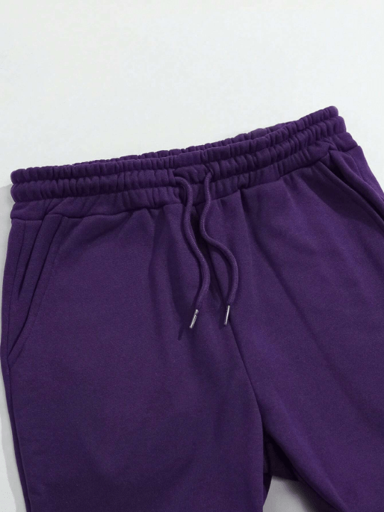 Men Solid Drawstring Waist Sweatpants - Lolli World Marketplace