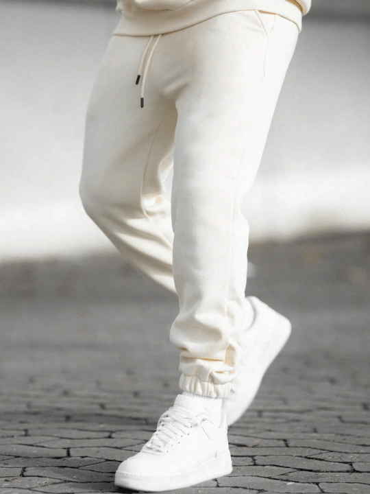 Men Solid Drawstring Waist Sweatpants - Lolli World Marketplace