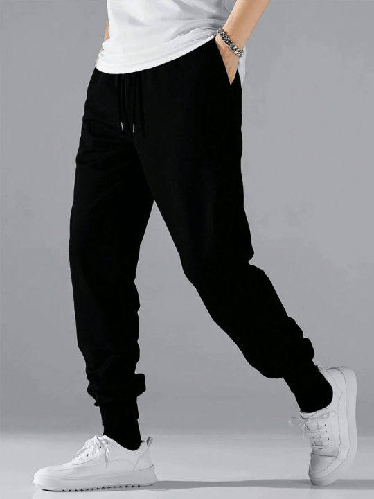 Men's Drawstring Elastic Waist And Cuffed Pants - Lolli World Marketplace