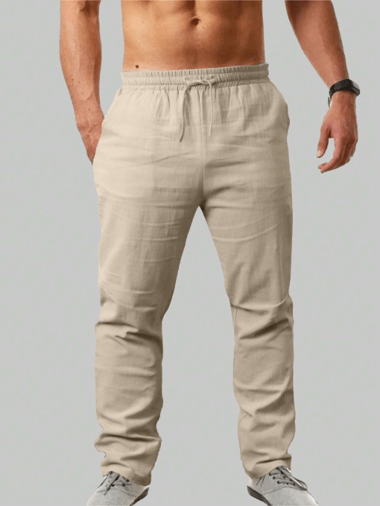 Men's Drawstring Waist Linen Casual Pants - Lolli World Marketplace