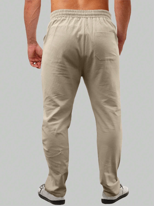 Men's Drawstring Waist Linen Casual Pants - Lolli World Marketplace