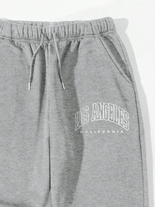 Men's Letter Print Drawstring Waist Jogger Pants - Lolli World Marketplace