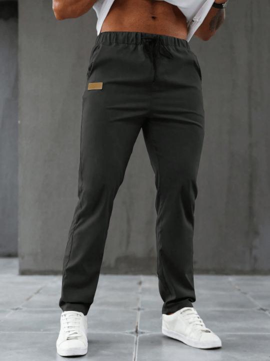 Men's Solid Color Drawstring Slim Fit Long Pants - Lolli World Marketplace
