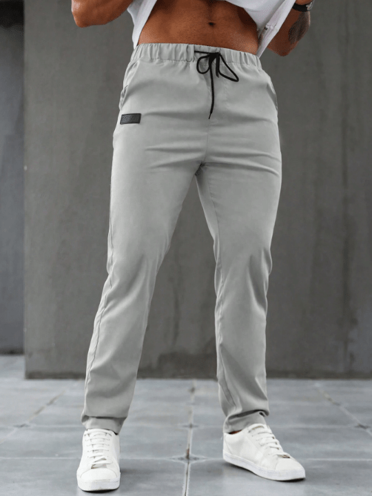 Men's Solid Color Drawstring Slim Fit Long Pants - Lolli World Marketplace