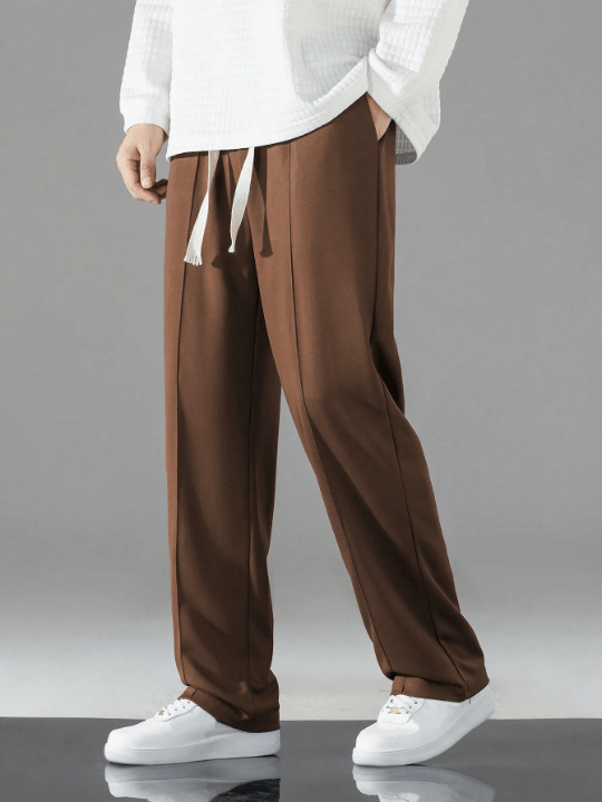 Men'S Solid Color Drawstring Waist Casual Pants - Lolli World Marketplace