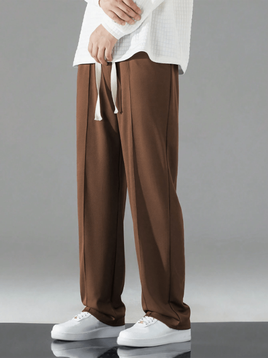 Men'S Solid Color Drawstring Waist Casual Pants - Lolli World Marketplace