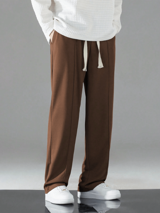 Men'S Solid Color Drawstring Waist Casual Pants - Lolli World Marketplace