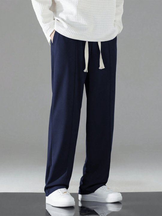 Men'S Solid Color Drawstring Waist Pants - Lolli World Marketplace