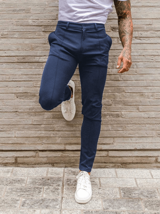 Men's Solid Color Slanted Pocket Trousers - Lolli World Marketplace