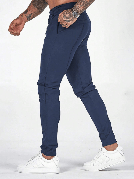 Men's Solid Color Slanted Pocket Trousers - Lolli World Marketplace