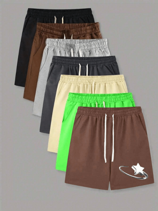 Men'S Star Printed Drawstring Waist Shorts - Lolli World Marketplace