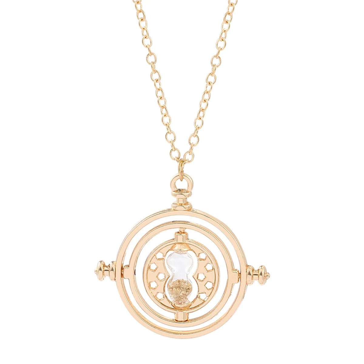 New Harried Time Necklace Timer Hourglass 360 Rotatable Potters Cosplay Props Astronomical Time Converter Magic School Fans Gift