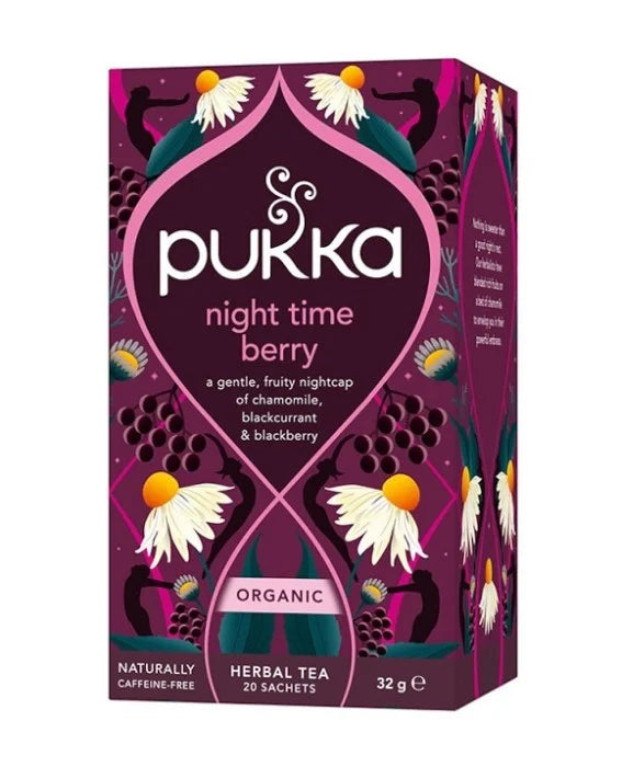 Pukka Night Time Berry tea box on a white background